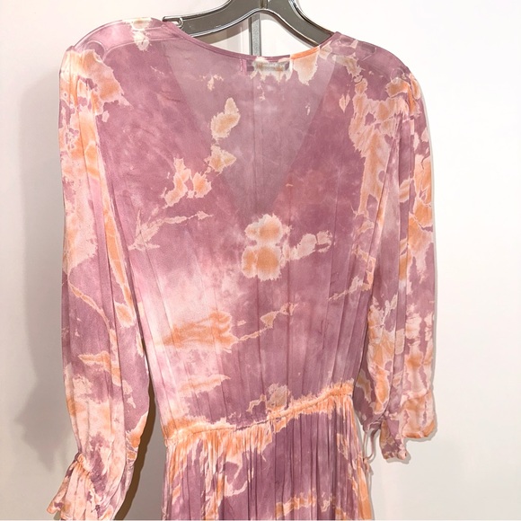 Young Fabulous & Broke Purple and Orange crepe tie dye Dress - Picture 6 of 7